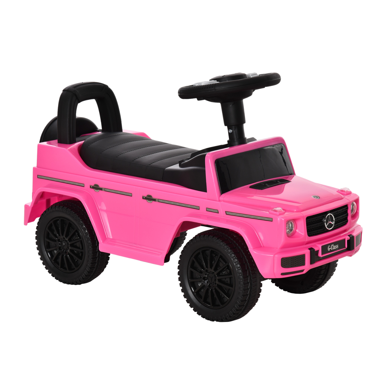 Mercedes-Benz G350 Licensed 3-in-1 Kids Ride-On Sliding Car with Under-Seat Storage, Push Cart, No Power