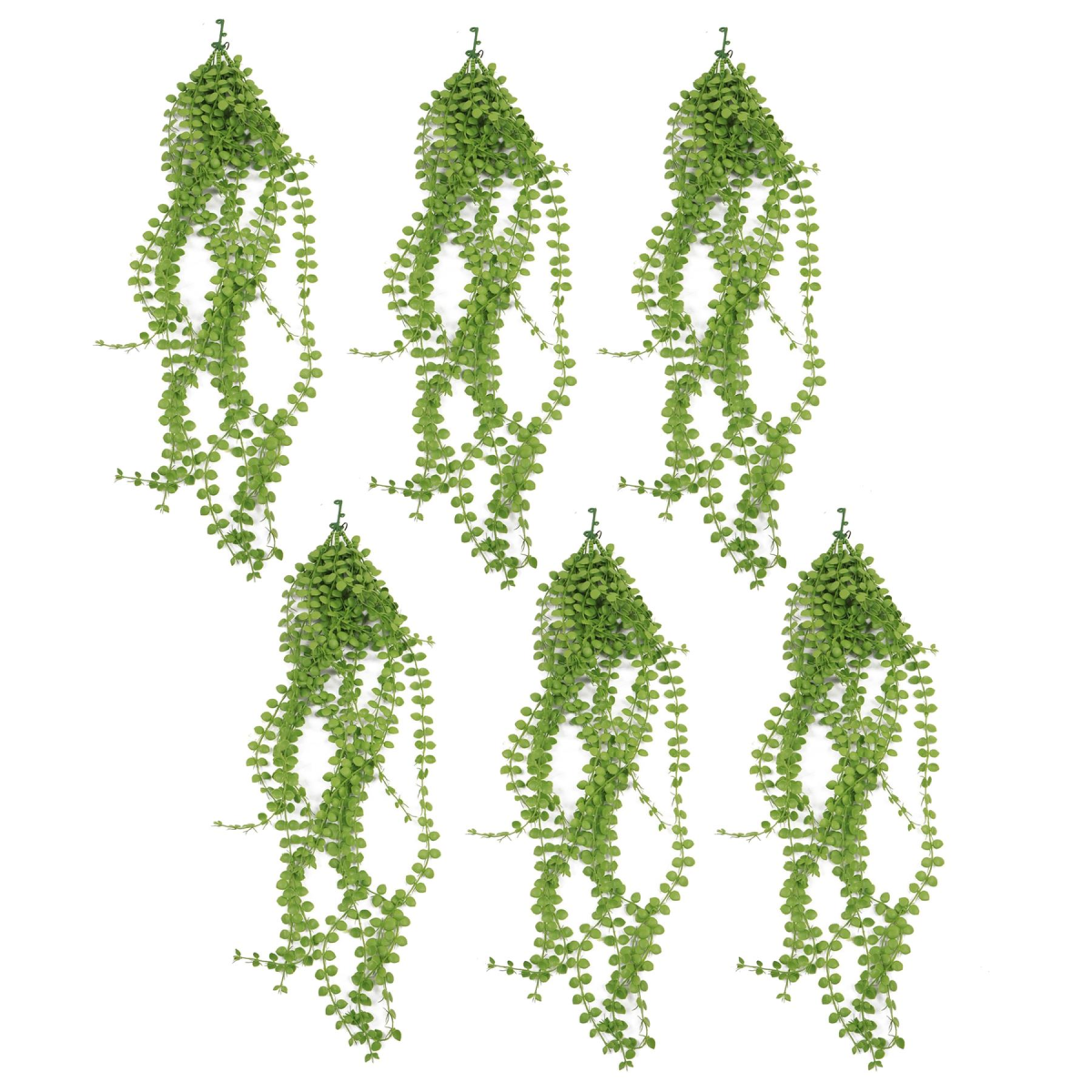 Leaf Pack of 6 Hanging Artificial Pearl String Plant 92cm, UV and Fire Resistant