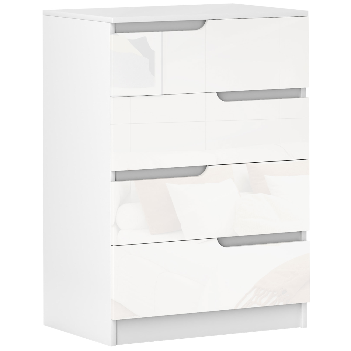 HOMCOM 4-Drawer Chest of Drawers, White, 60 x 40 x 85cm
