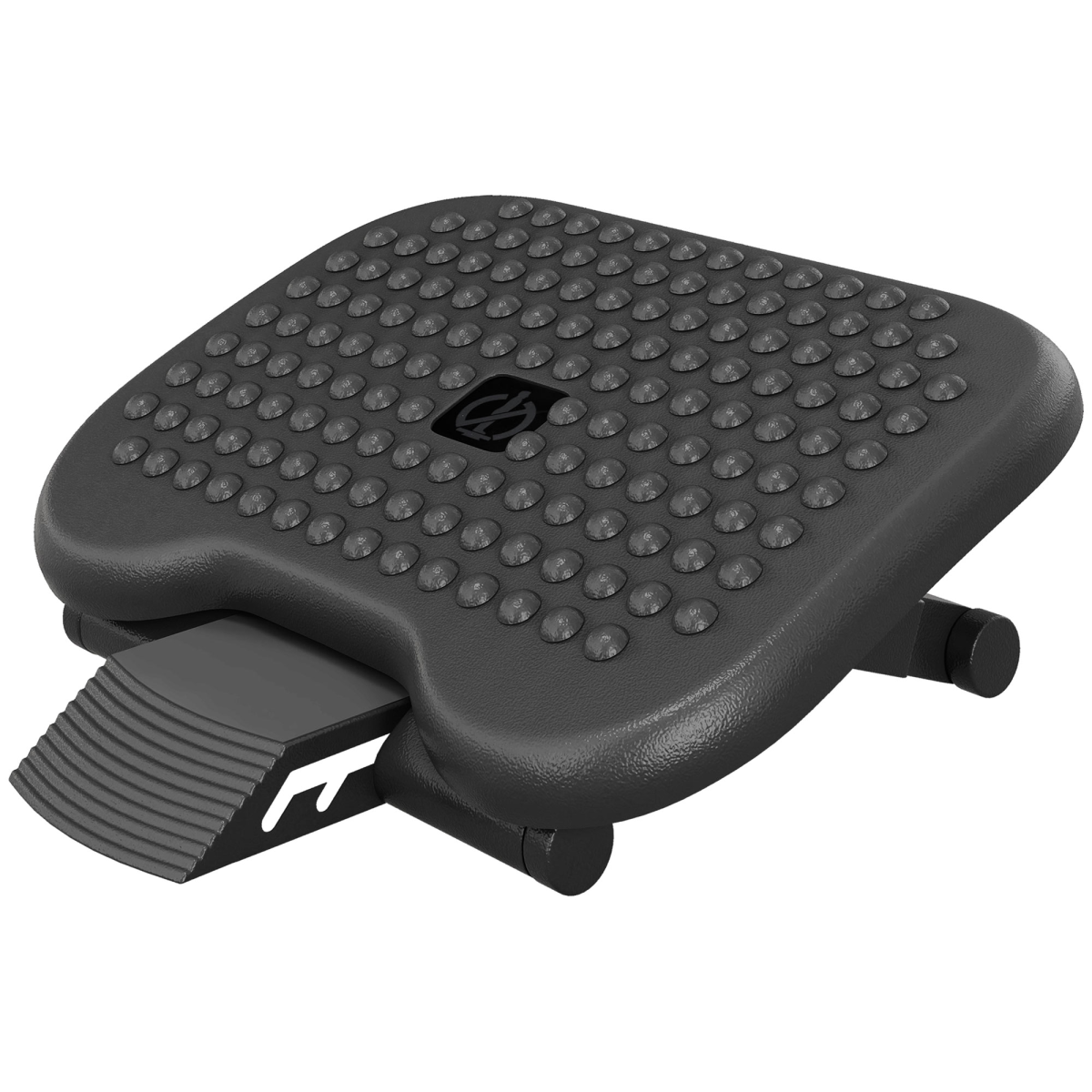 HOMCOM Adjustable Height Foot Rest with Textured Massage Surface, Black