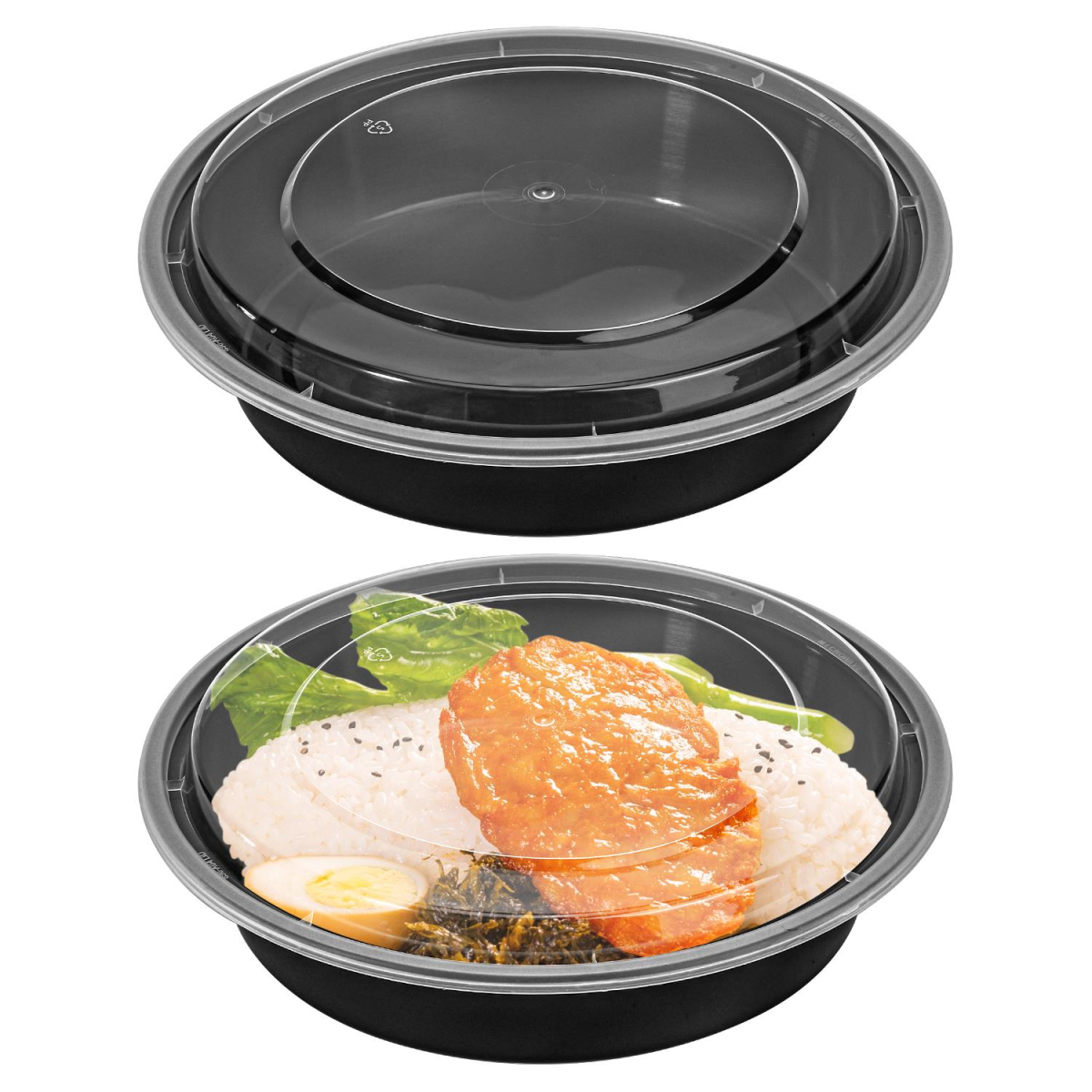 Vinsani 20 Pack Round 1 Compartment Meal Prep Containers with Airtight Leak-Resistant Lids, Stackable BPA-Free Plastic