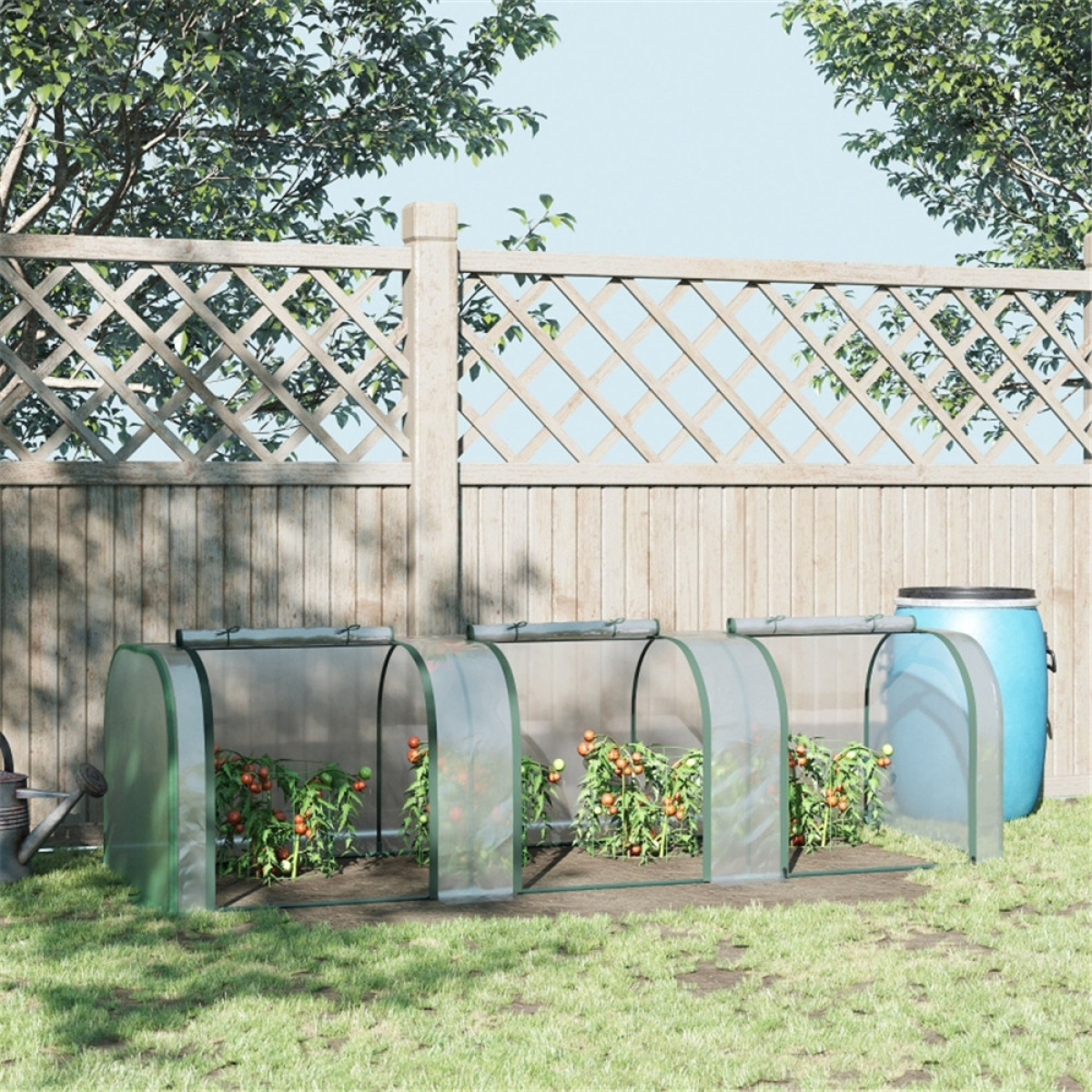 Mini Greenhouse with Steel Frame, PVC Cover and Roll-Up Doors