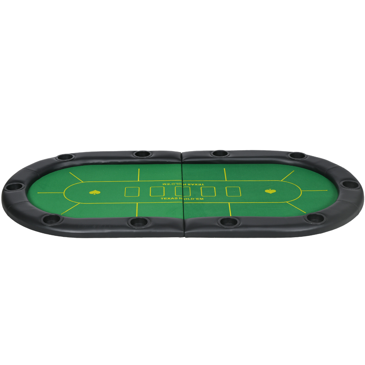 SPORTNOW Foldable 10-Player Poker Table Top with Cup Holders & Carry Bag