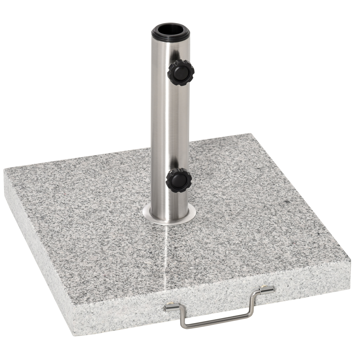 Outsunny 25 kg Marble Umbrella Base with Handle and Wheels - Hemp Grey
