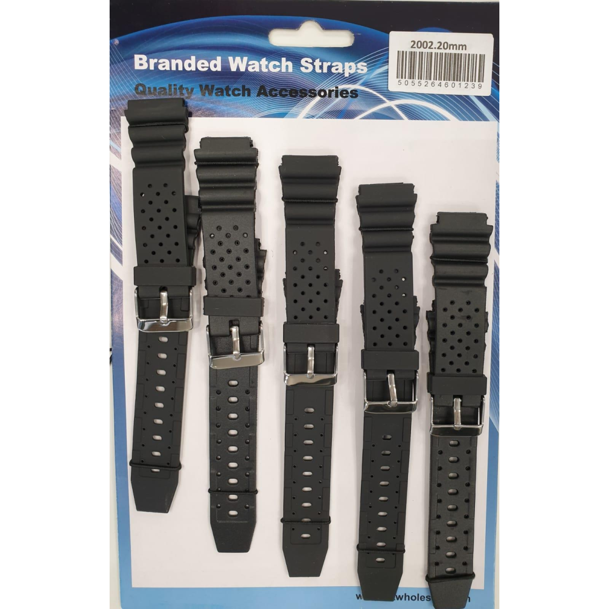 2002 Heavy Duty PU Watch Straps 5 Pack 18mm