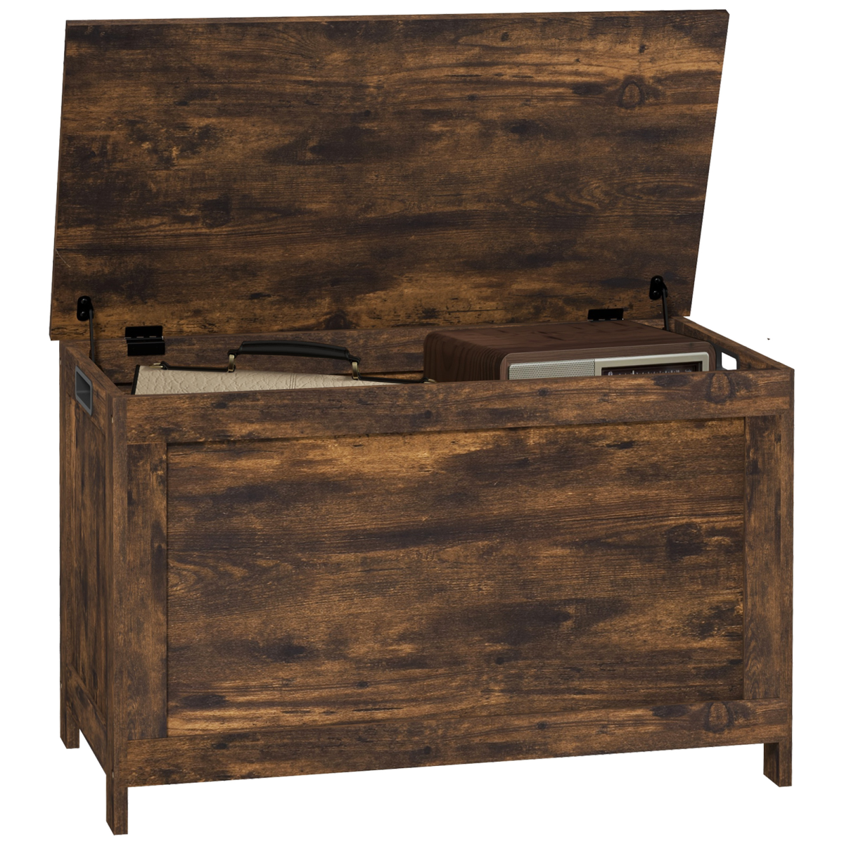 HOMCOM Storage Bench Chest with 2 Safety Hinges, Living Room