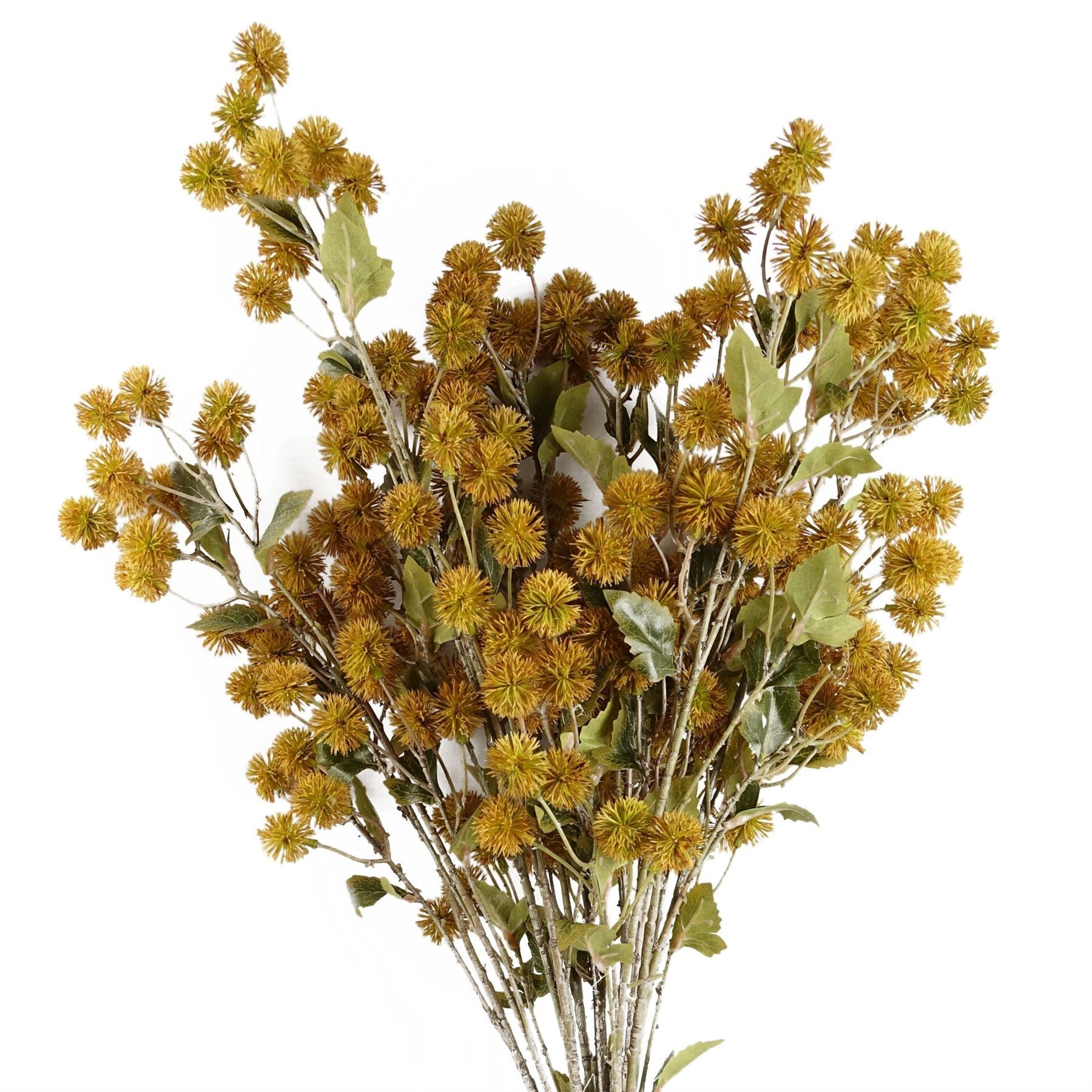 Leaf Pack of 6 85cm Yellow Artificial Craspedia Stems