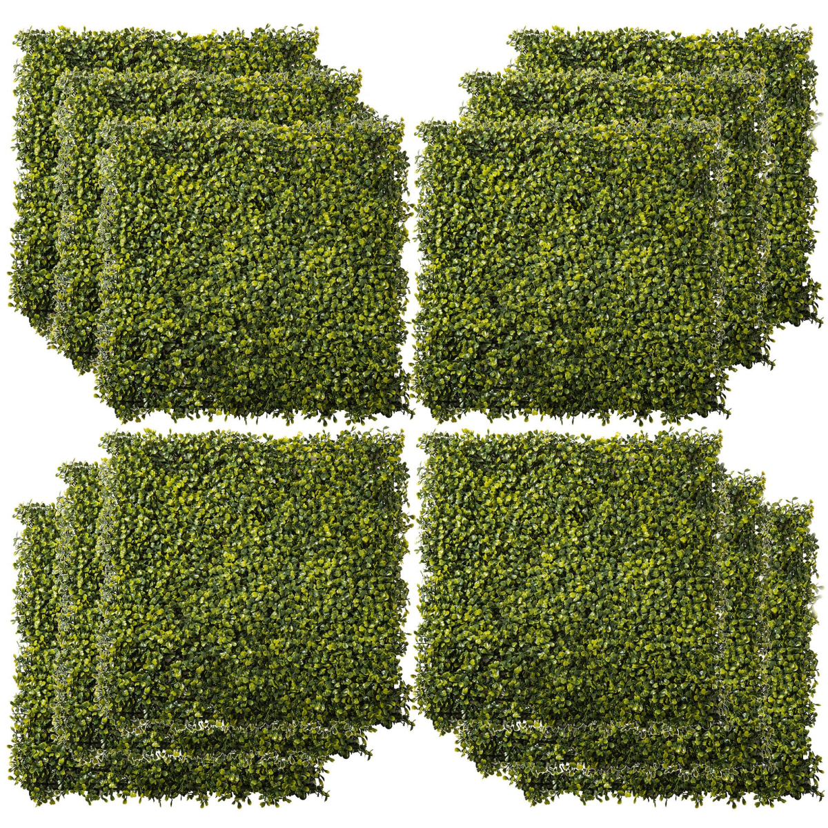 Outsunny 12-Piece Artificial Boxwood Wall Panels, 20 x 20 in (50 x 50 cm) Grass Privacy Fence Screen