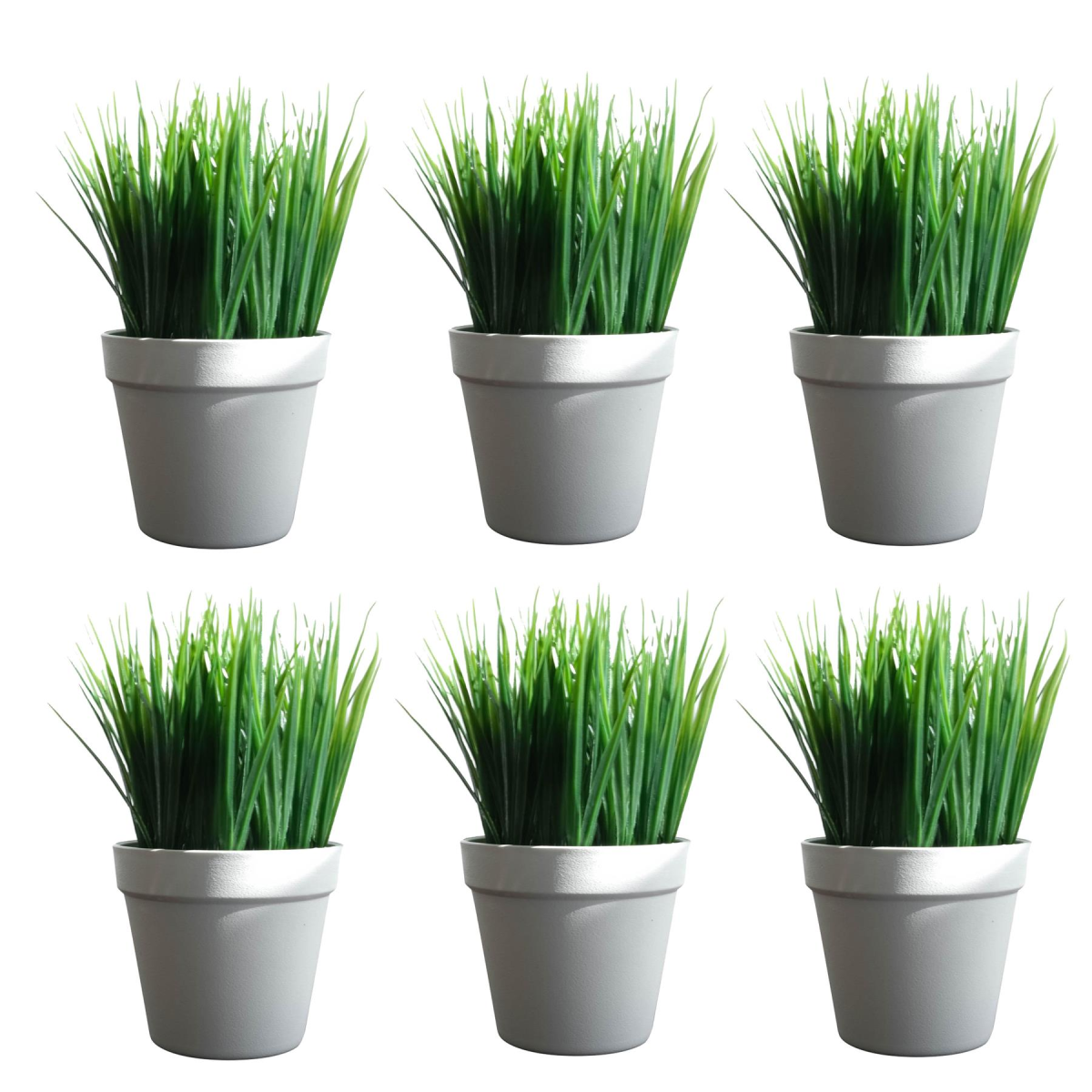 Leaf Pack of 6 22cm Artificial Grass Plant