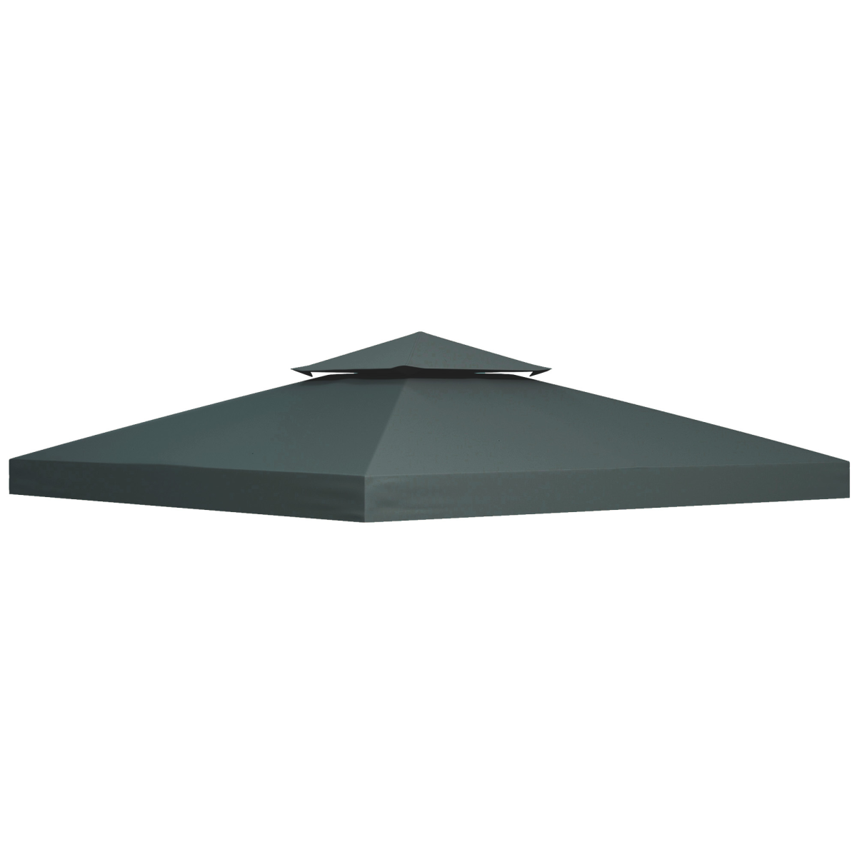 Outsunny 3m 2-Tier Gazebo Replacement Canopy Top Cover, Charcoal Grey