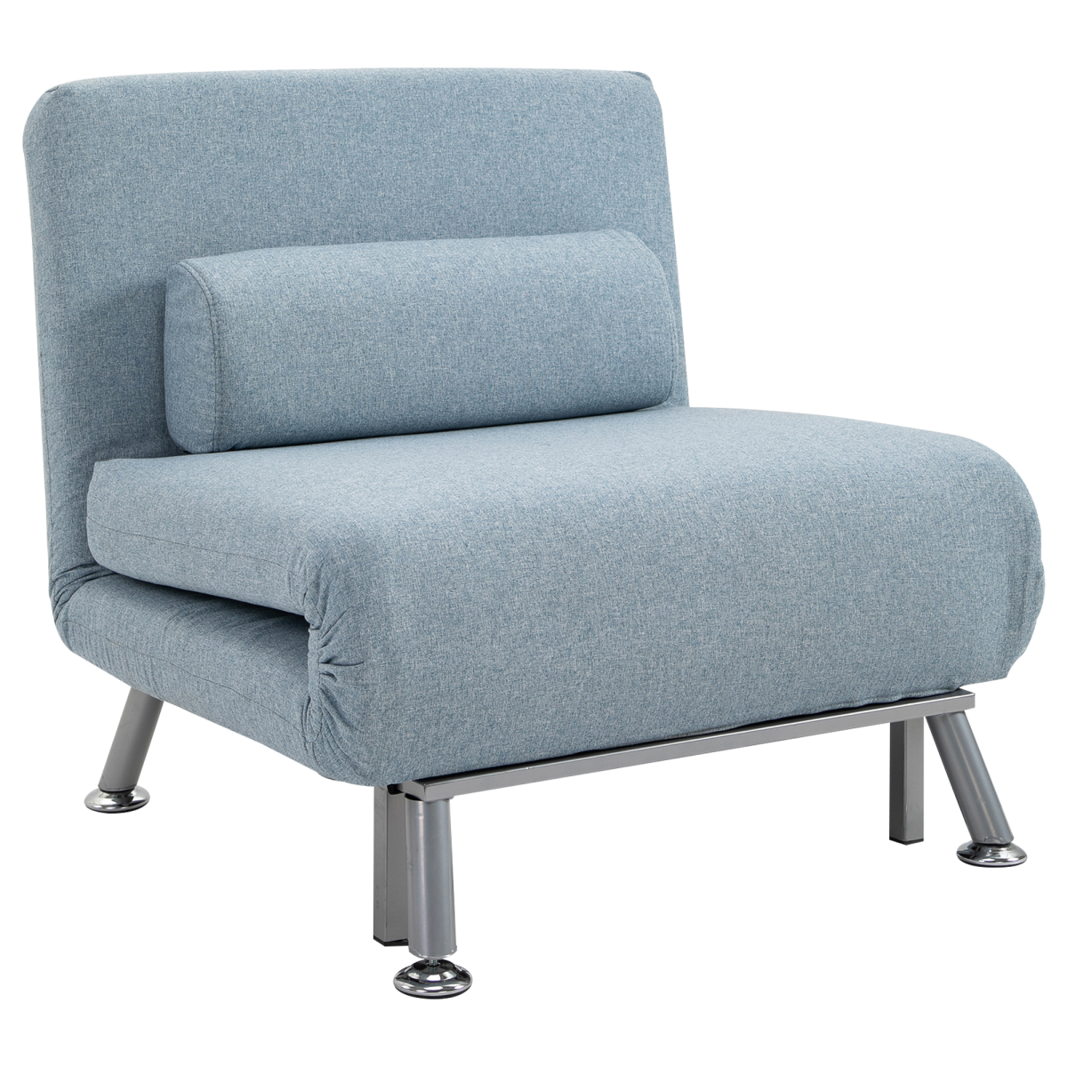 HOMCOM Blue 5-Position Convertible Folding Sleeper Chair Sofa Bed