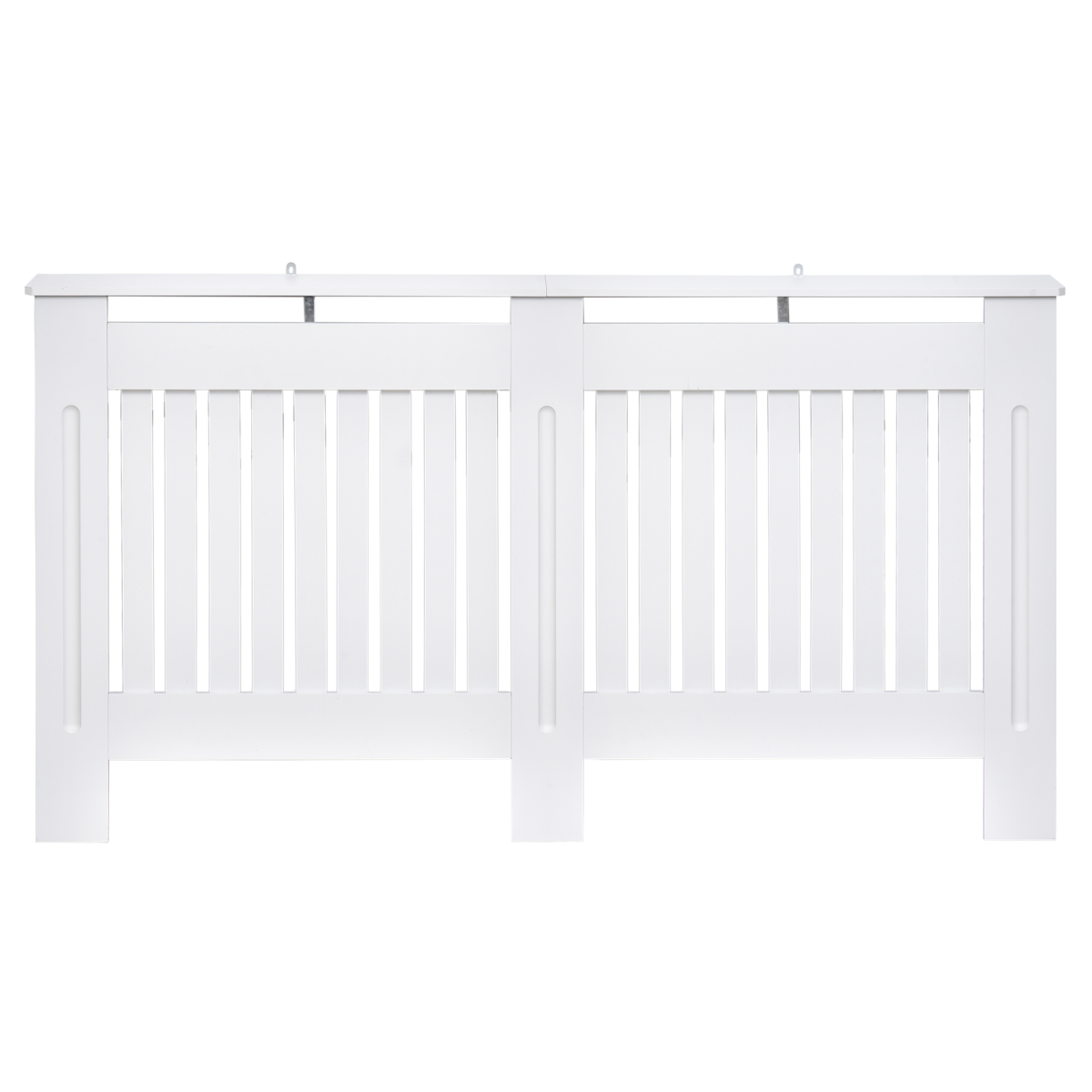 HOMCOM White Slatted MDF Radiator Cover with Storage Shelf 152 x 19 x 81 cm