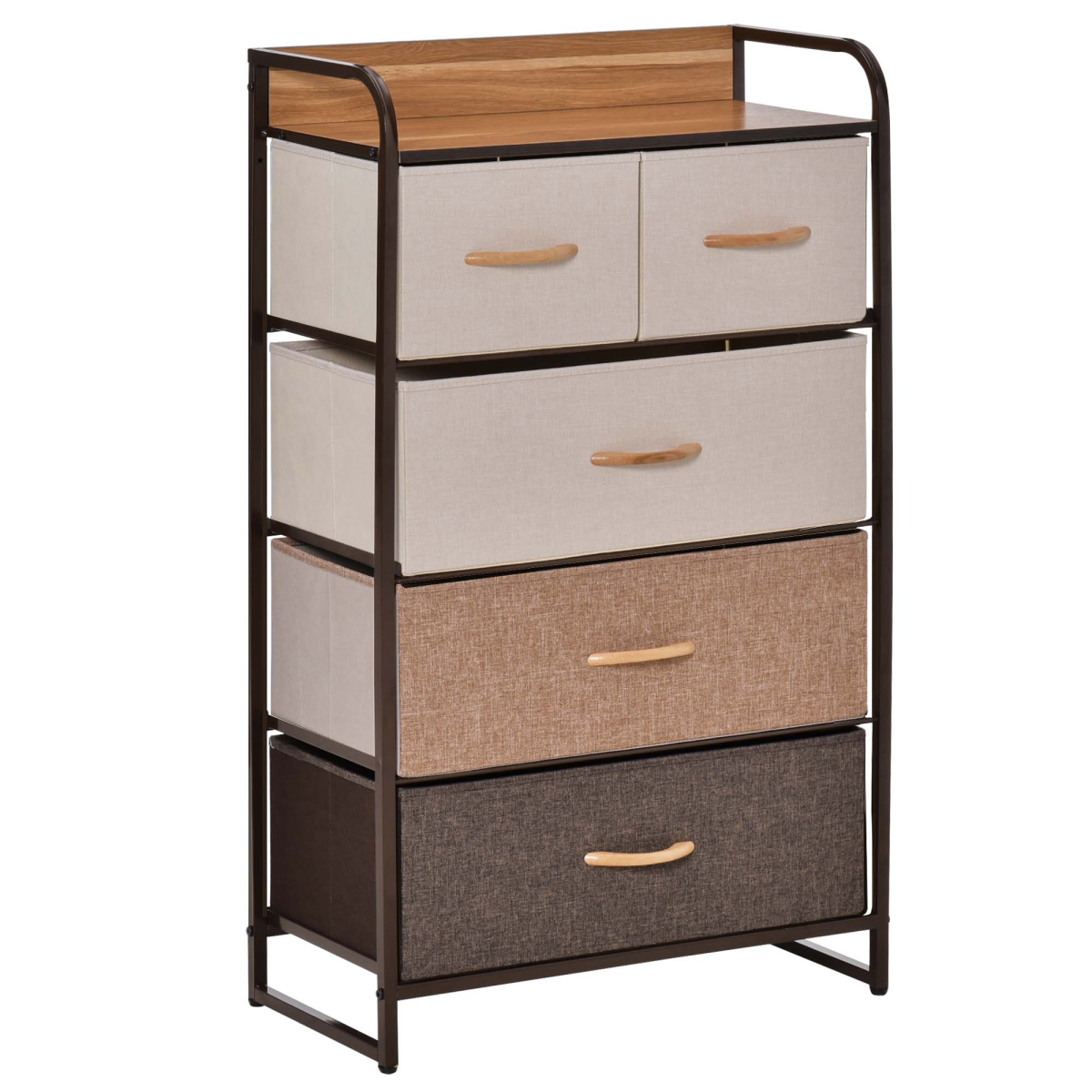 HOMCOM 5-Drawer Fabric Closet Dresser Tower with Steel Frame