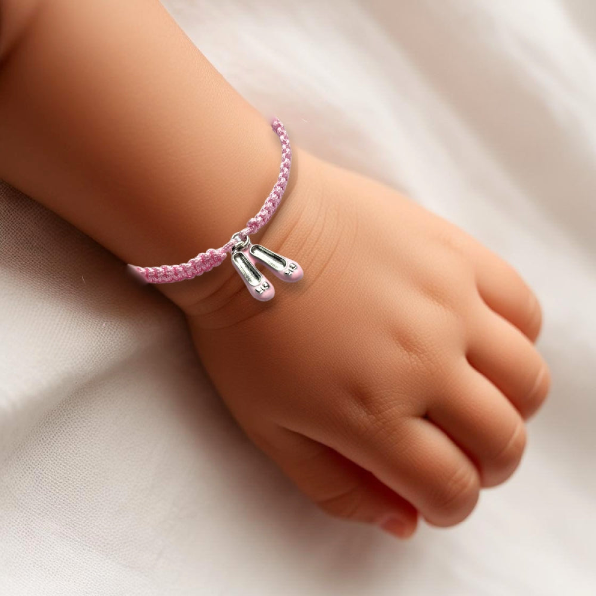 Pink Ballet Shoe Charm Friendship Bracelet Gift for Dancers