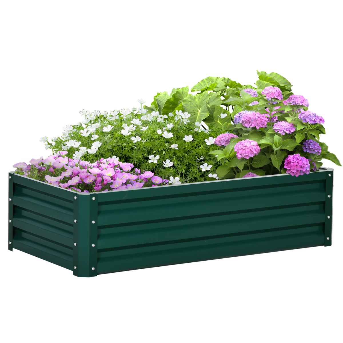 Outsunny Raised Garden Bed Steel Planter Box 120 x 60cm Green