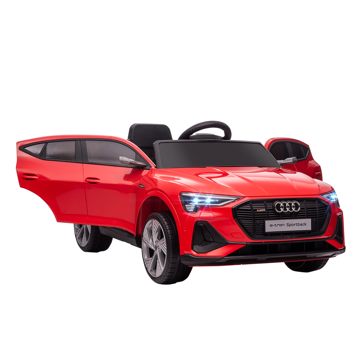 HOMCOM Licensed Audi E-tron 12V Kids Electric Ride-On Car with Remote Control, LED Lights, Seatbelt