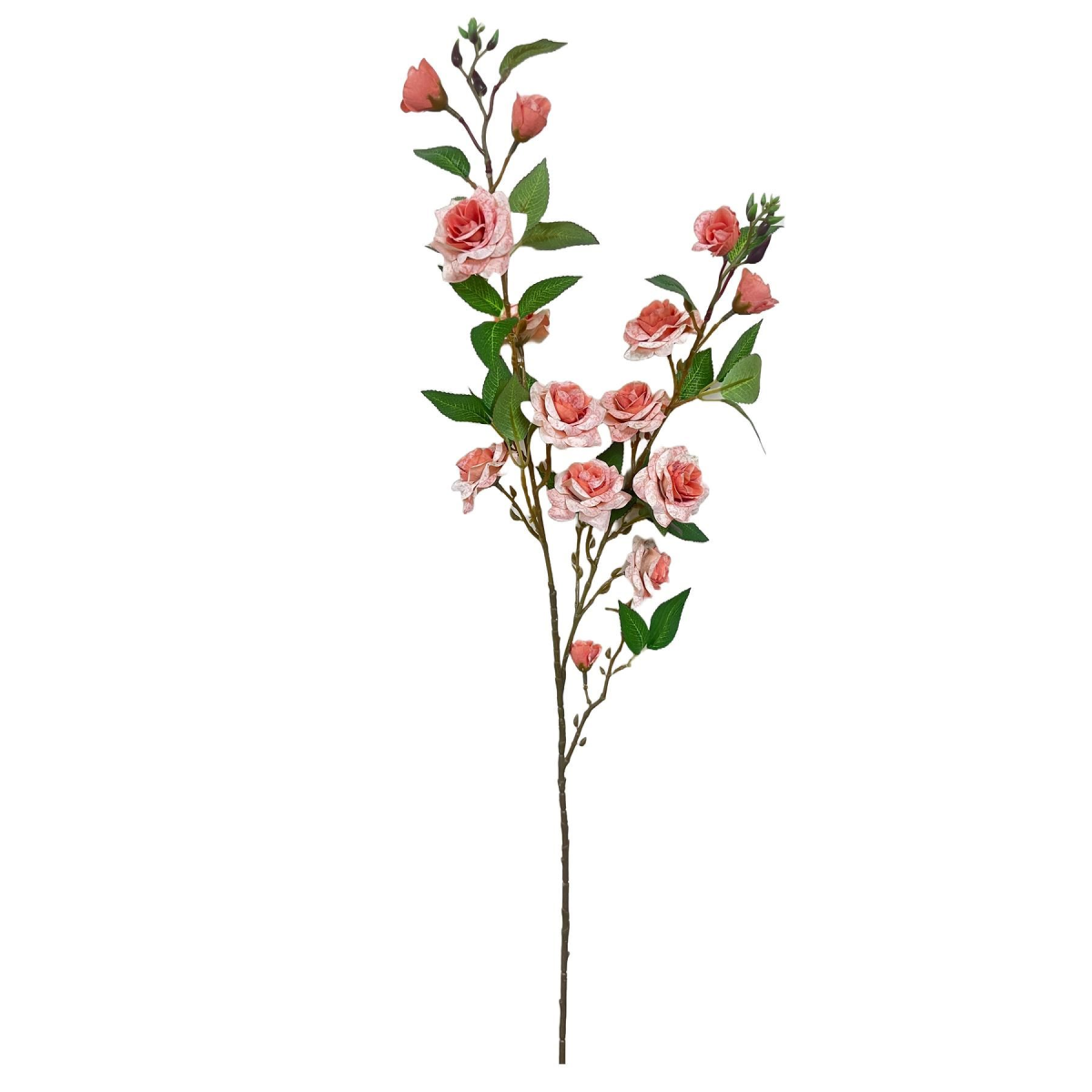 Leaf Pack of 6 Artificial Pink Rose Stems 90cm