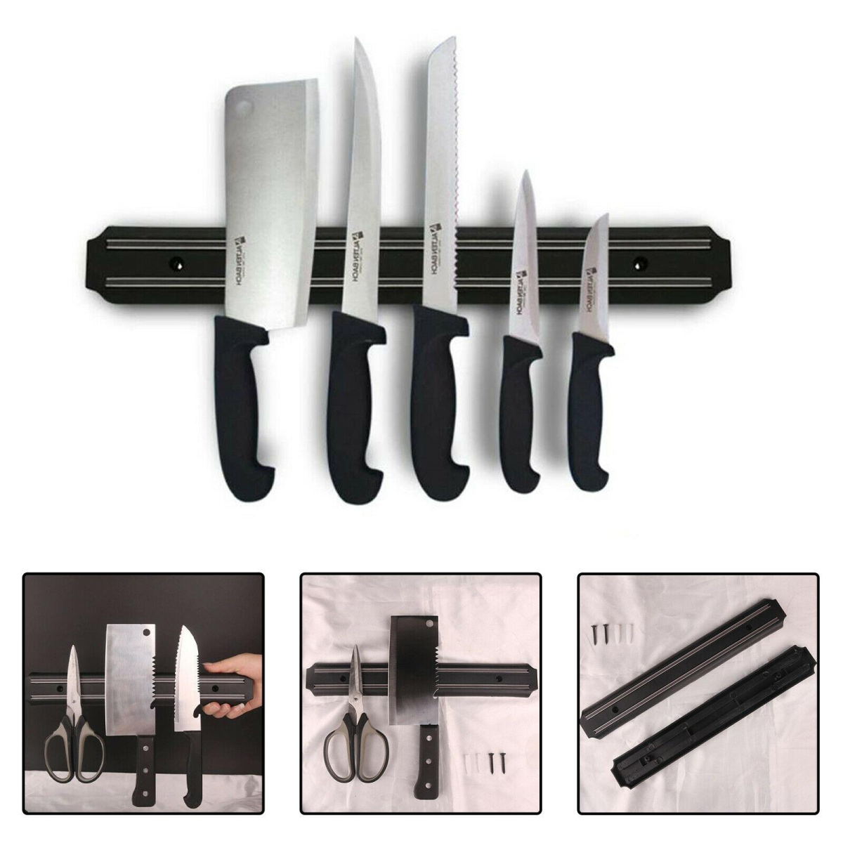 20cm Strong Magnetic Knife Holder for Knives, Spoons and Spatulas, for Home and Restaurant Use