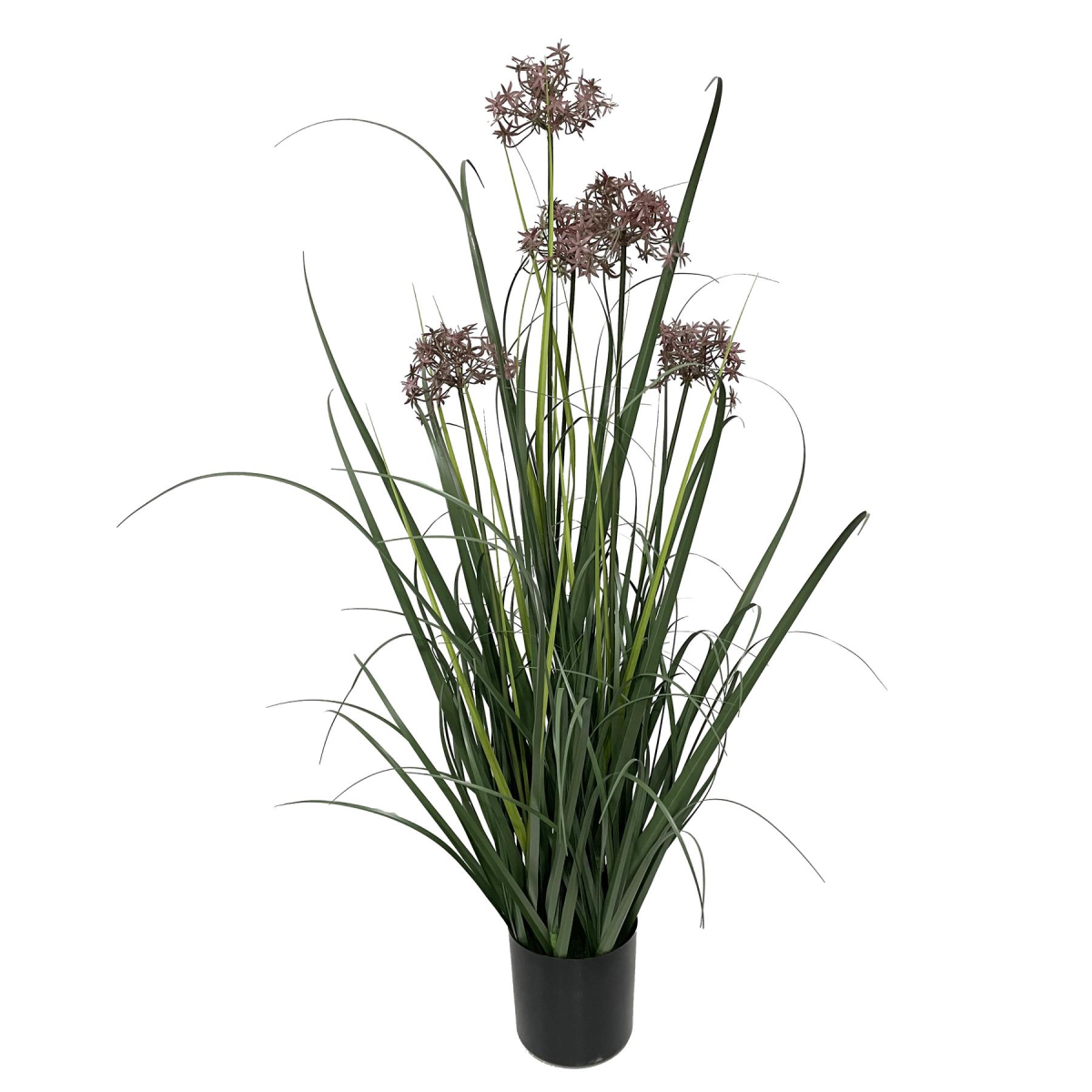 Leaf Design UK 95cm Artificial Flowering Grass Plant in Weighted Plastic Pot