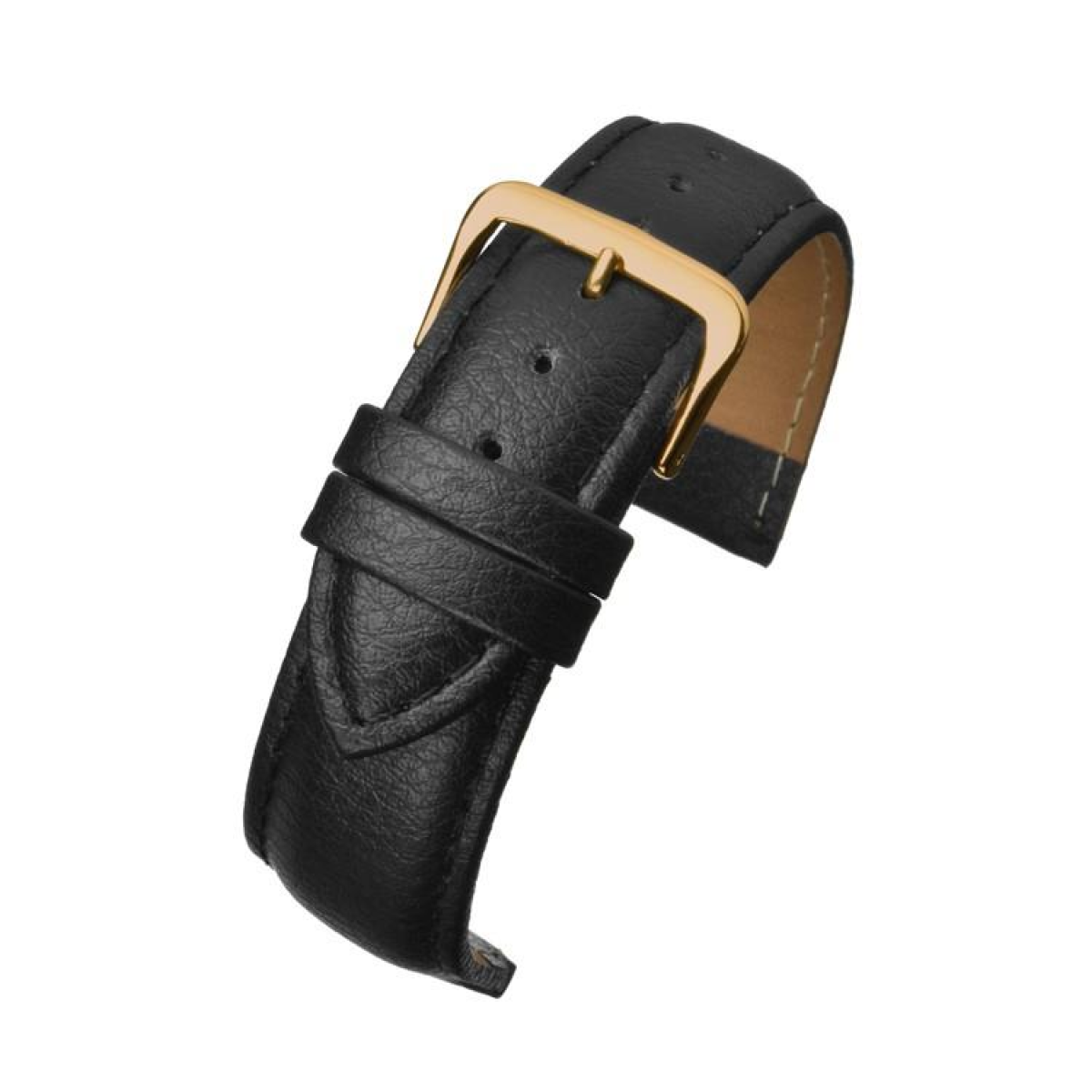 Black Buffalo Grain Leather Padded Watch Strap 26mm