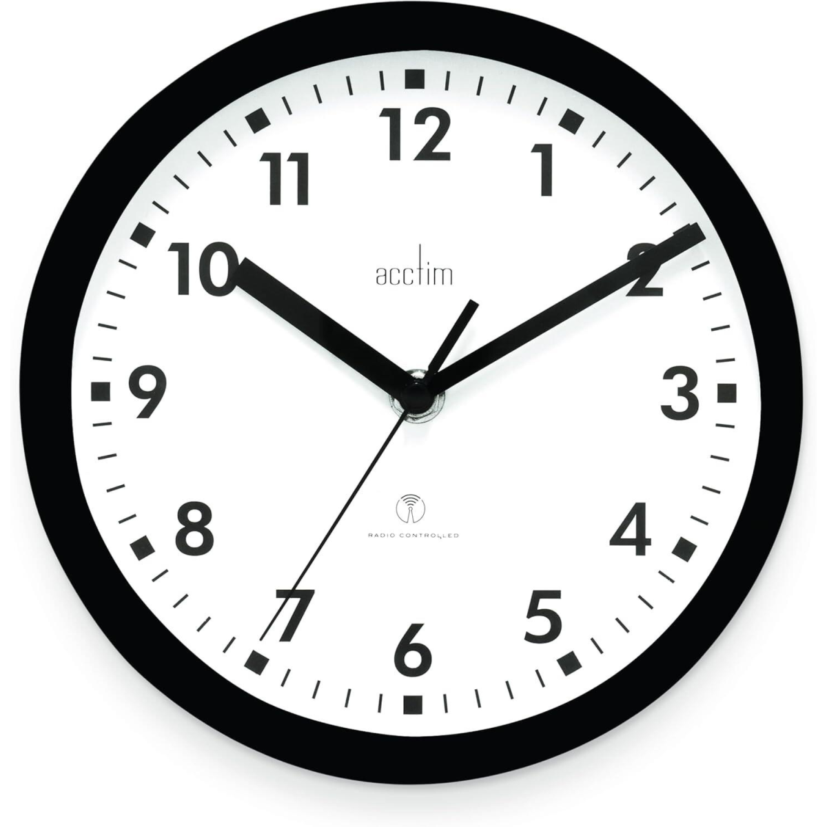 Acctim Nardo 20cm Radio Controlled Black Wall Clock