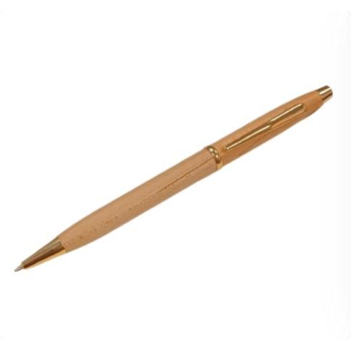 Imperial Handcrafted Natural Wood Ball Pen with Gold Trim