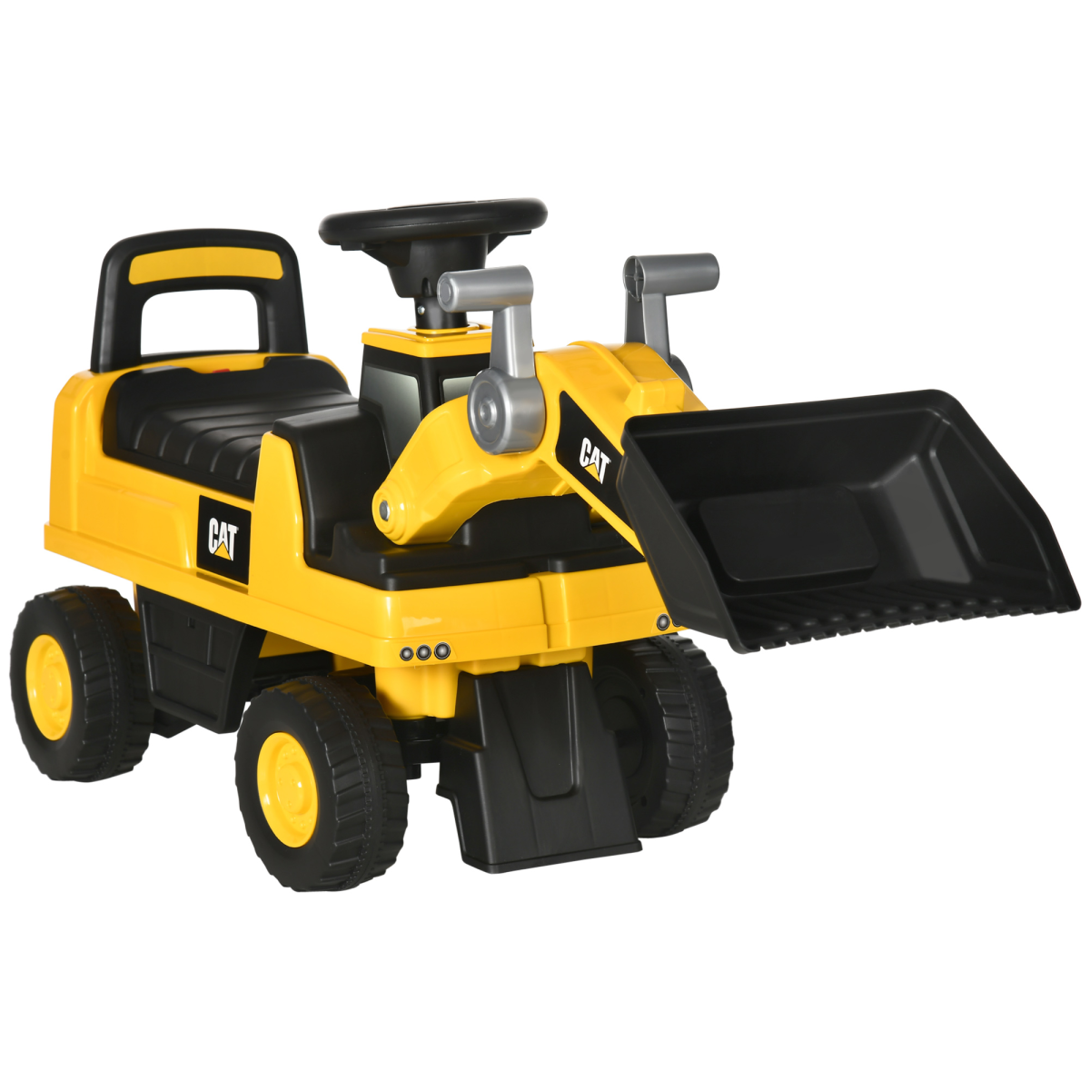 HOMCOM CAT Licensed Kids Ride-On Tractor with Manual Shovel, 1-3 Years