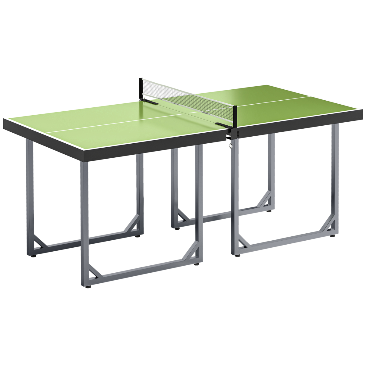 Foldable Indoor Tennis Table with Net, Steel Frame, 182 cm, Green