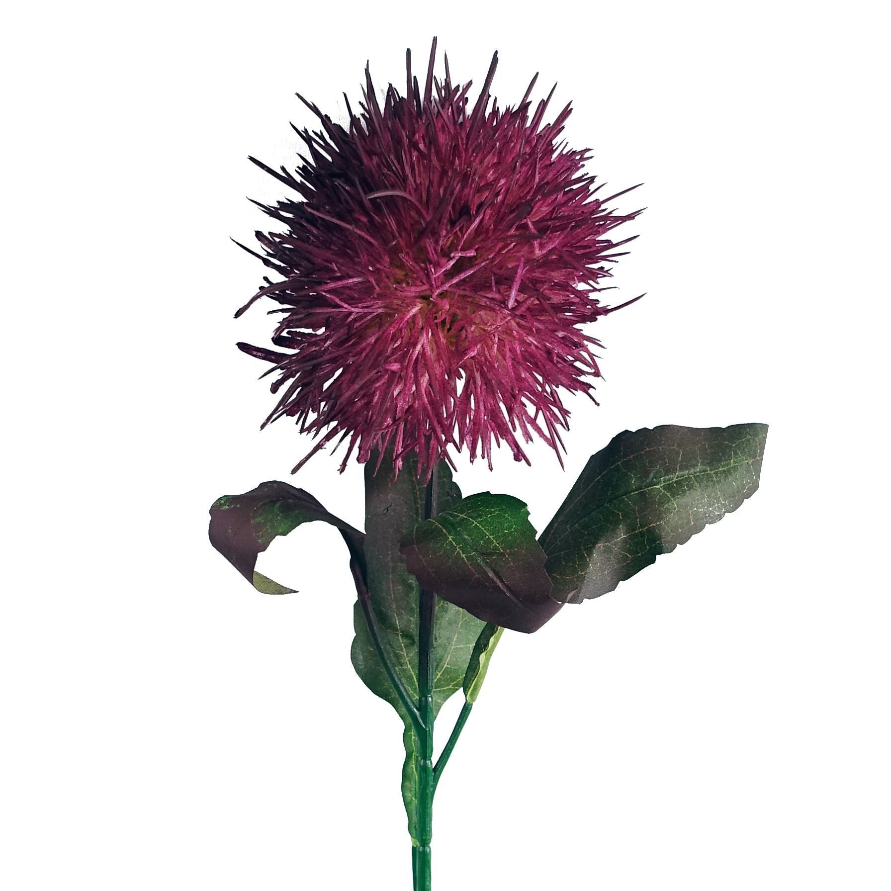 Leaf 70cm Purple Globe Thistle Artificial Flower Stem