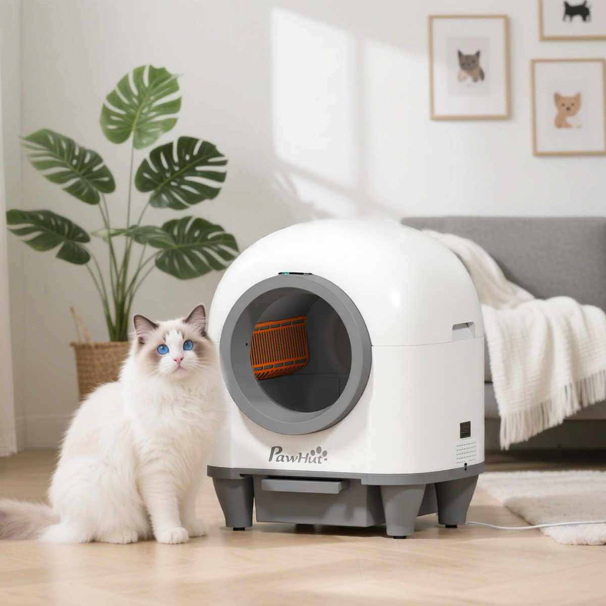 Automatic Self-Cleaning Cat Litter Box with 12 Sensors, Tuya App, WiFi Connectivity