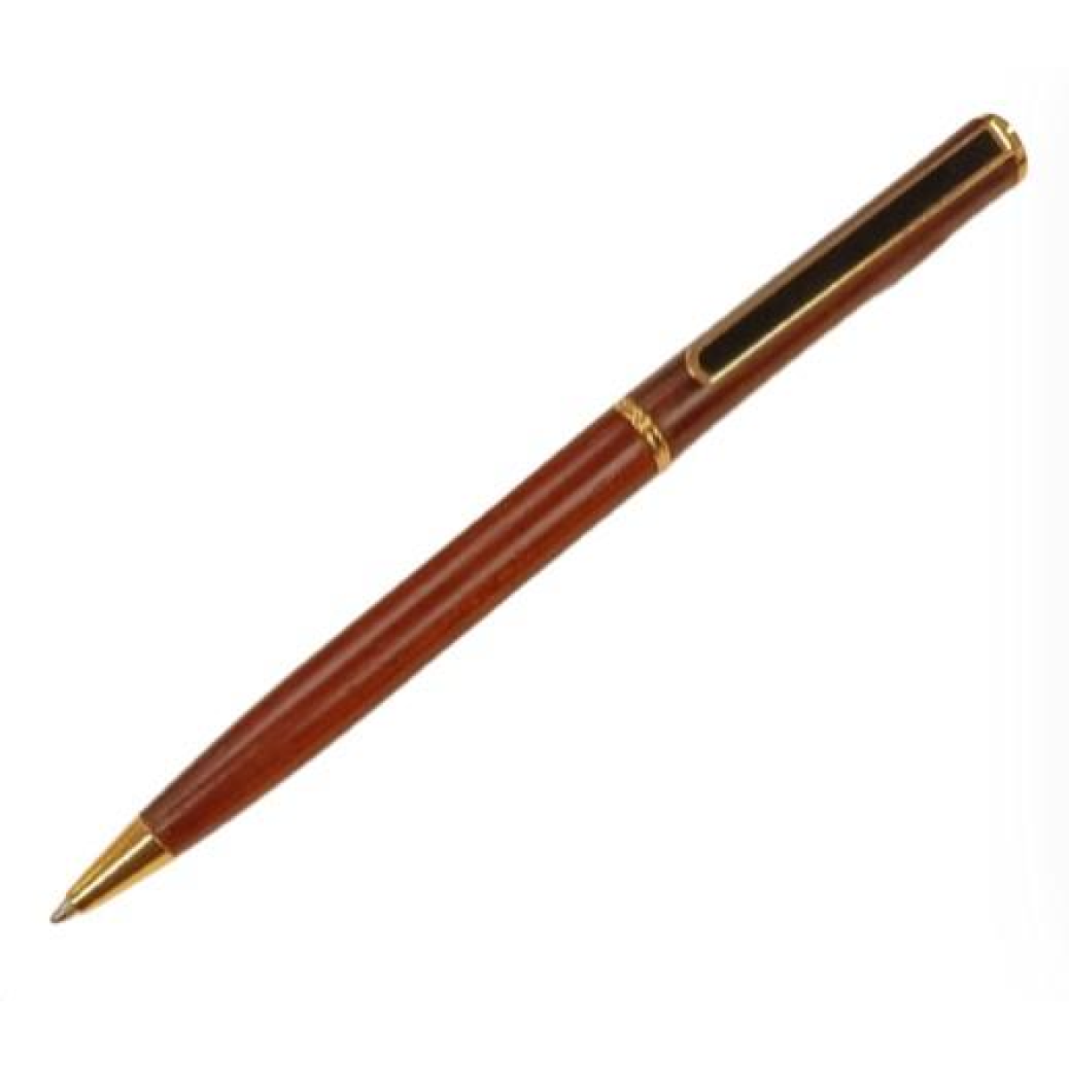 Imperial Handcrafted Natural Wood Stylist Pen with Gold Trim Dark Brown IMP316R