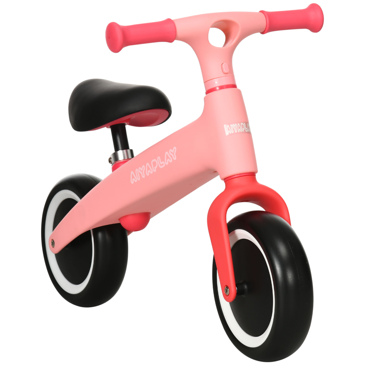 AIYAPLAY Toddler Balance Bike with Adjustable Seat, Wide Wheels, Pink