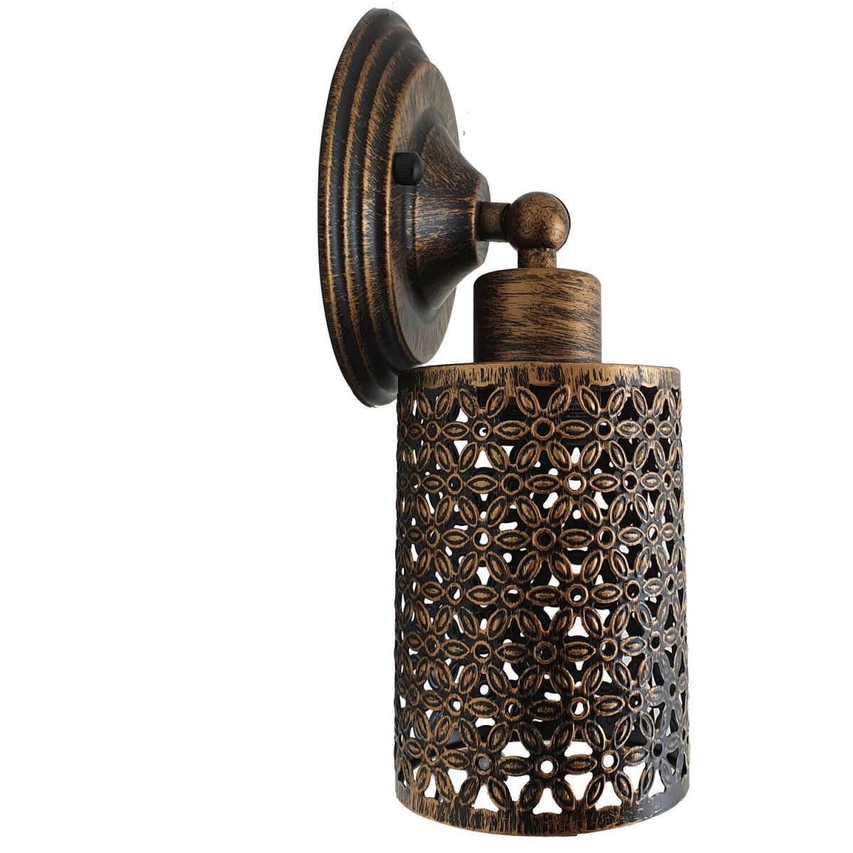 Vintage Industrial Copper Wall Light, Metal Cage Wall Sconce, E27 Indoor Lamp, Brushed Copper Finish