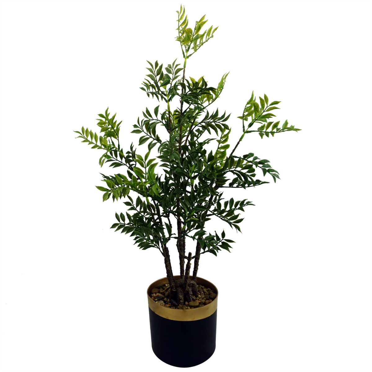 Leaf 60cm Artificial Nandina Bonsai Ficus Tree in Plastic Pot