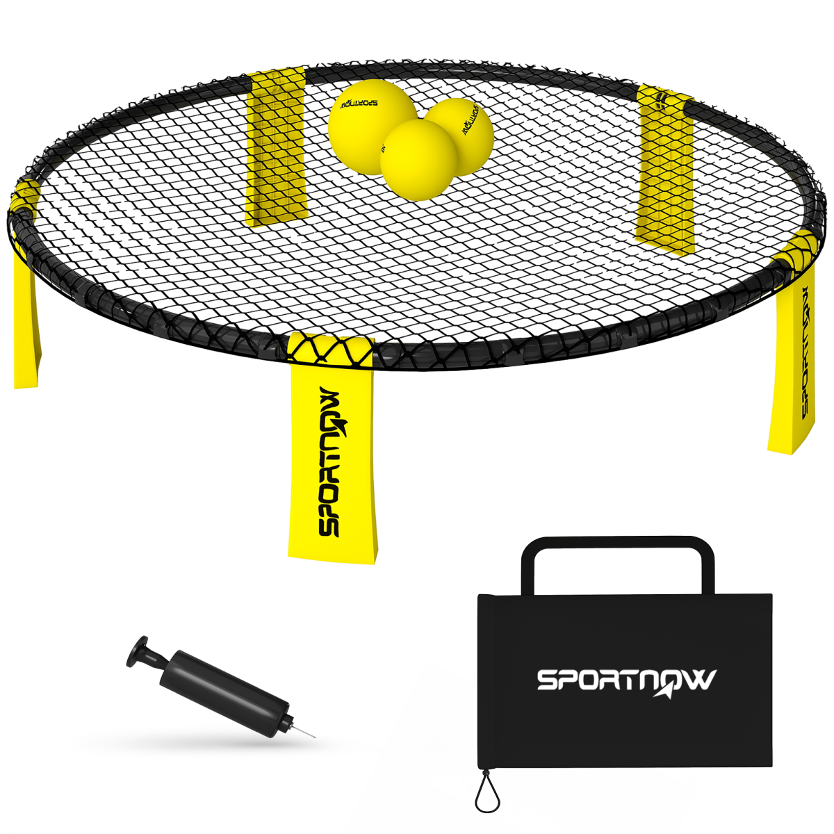 SPORTNOW Spikeball Game Set with Net, 3 Balls & Pump