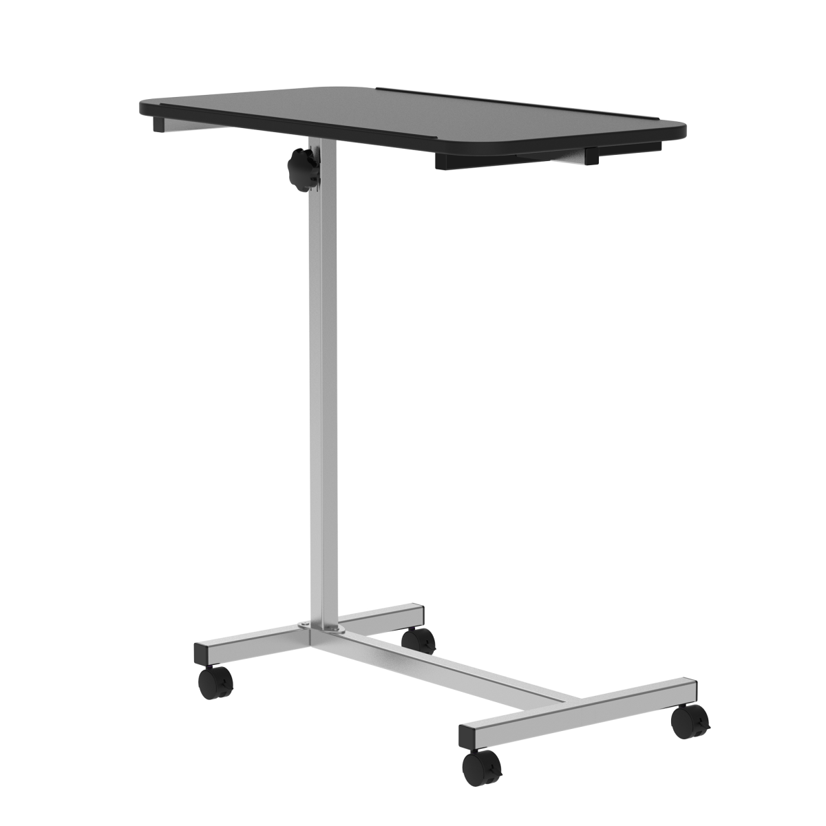 HOMCOM C-Shaped Mobile Sofa Bed Side Table with Adjustable Height, Casters and Locking Brakes