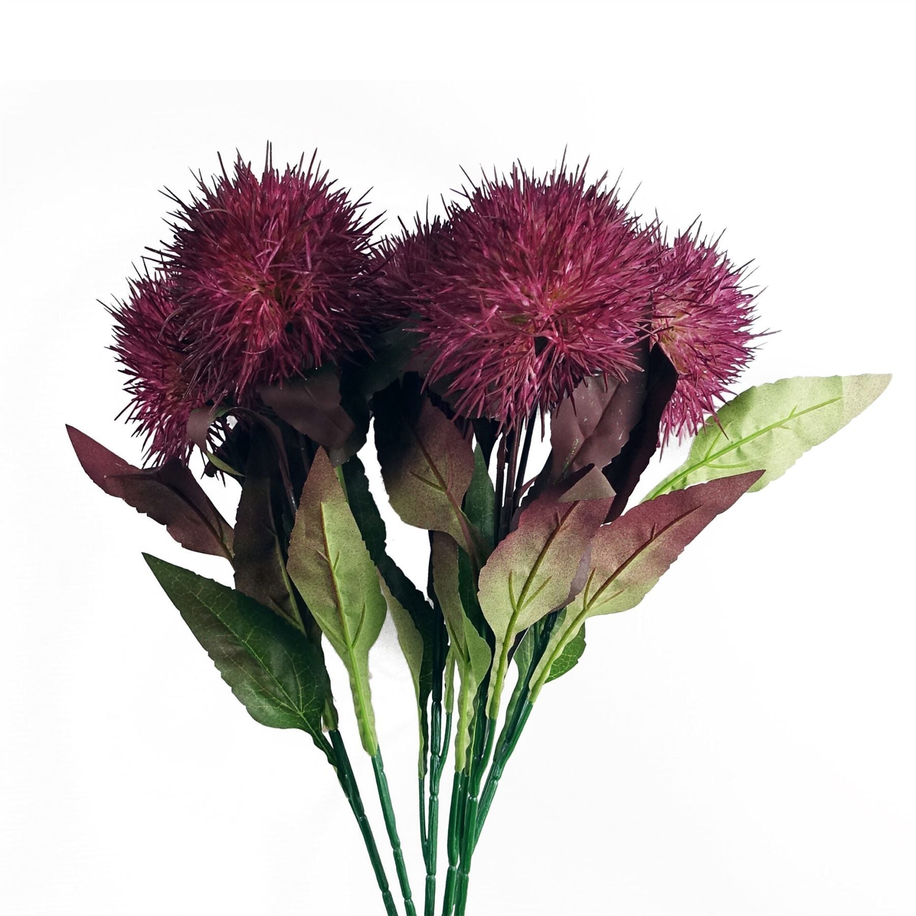 Leaf Pack of 6 70cm Purple Globe Thistle Artificial Flower Stems