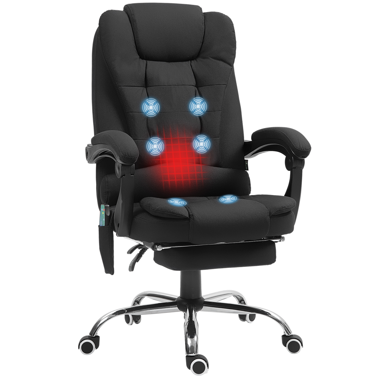 Vinsetto 6-Point Heated Massage Ergonomic Office Chair, Black