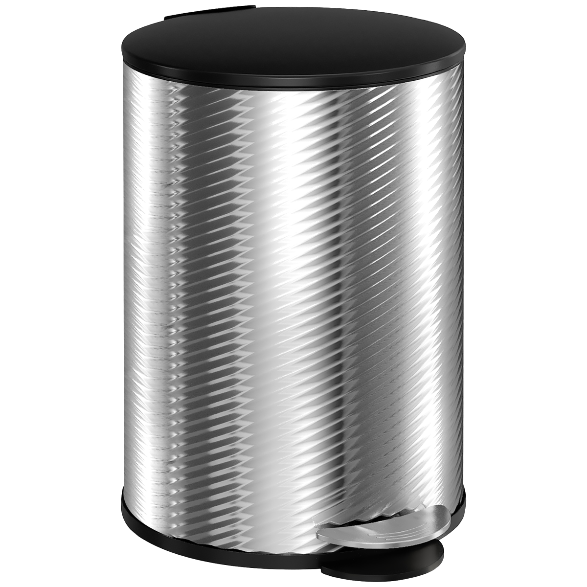 HOMCOM 20L Stainless Steel Kitchen Pedal Bin with Soft-Close Lid, Silver