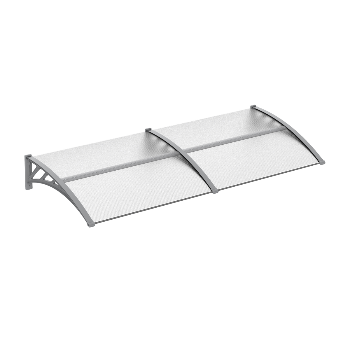Outsunny Clear Polycarbonate Door Canopy Awning with UV-Resistant Layer, PP Bracket, Wall Mount Kit for Windows, Doorways and Balconies