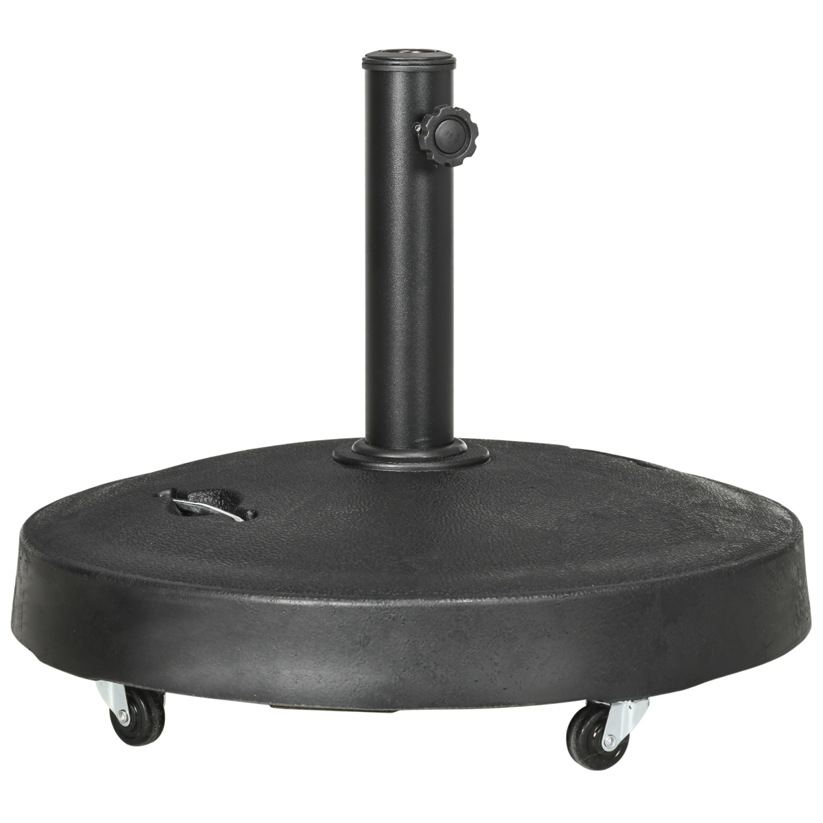 Outsunny 23.5kg Round Resin Parasol Base with Wheels for 38-48mm Poles