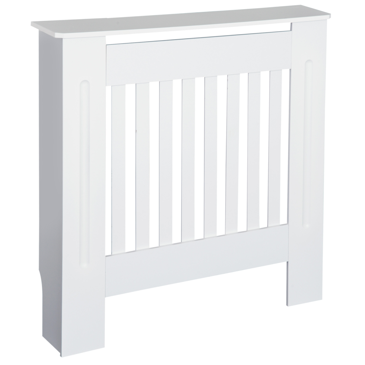 HOMCOM White Painted MDF Radiator Cover with Shelf and Slatted Vent for Home, Office and Hallway