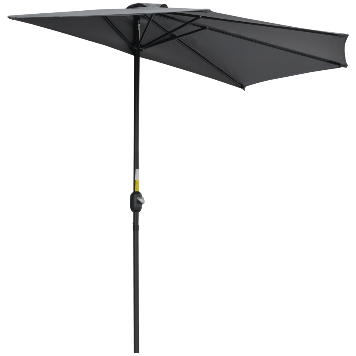 3m Half Round Wall Parasol, Grey Polyester and Aluminum Frame