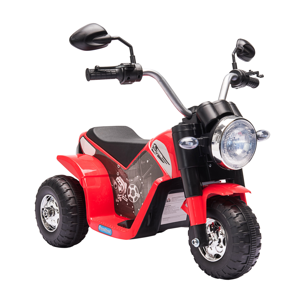Kids 6V Electric Ride-On Motorcycle Toy for Ages 18-36 Months, Red