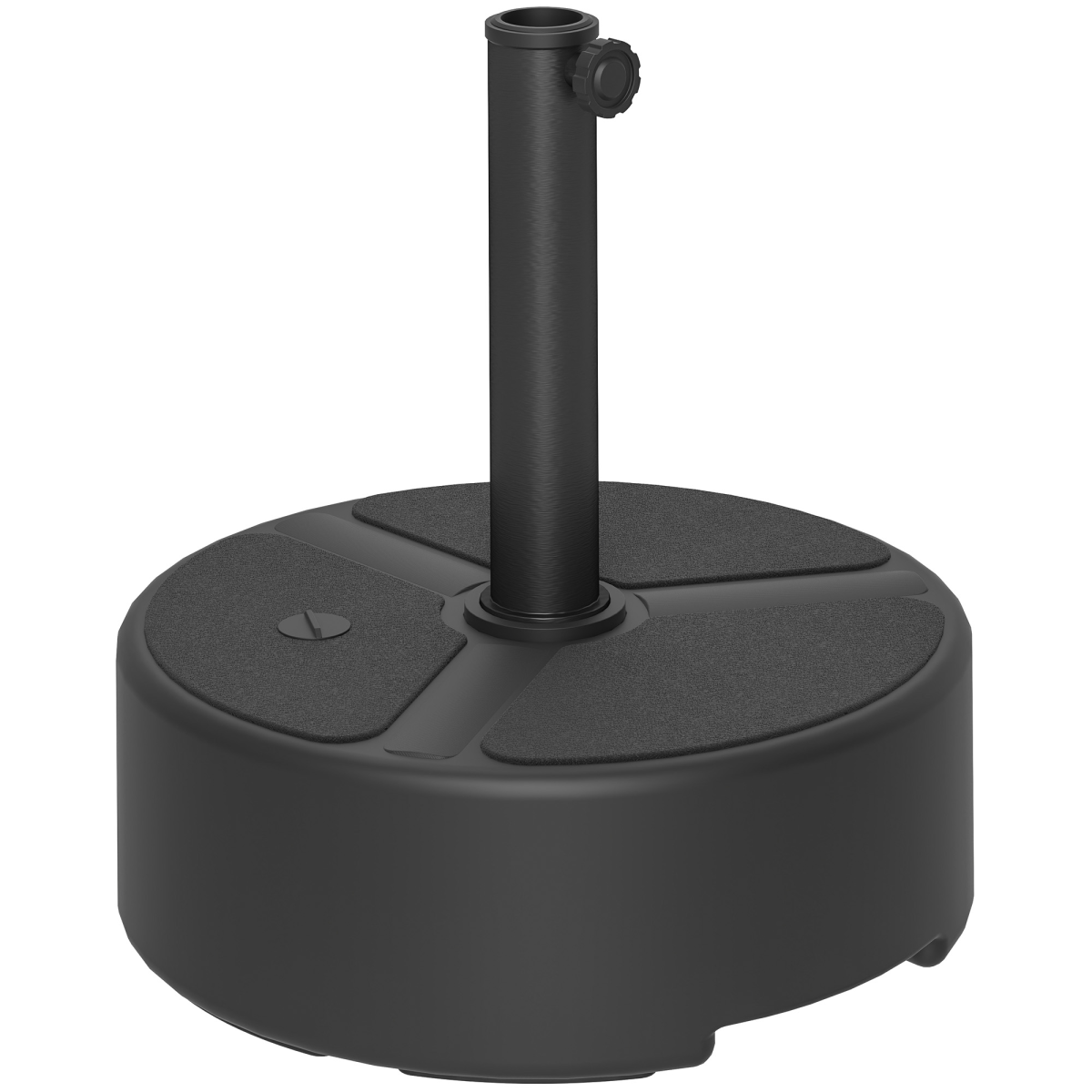 Outsunny Round Fillable Parasol Base, Sand/Water Stand, Black