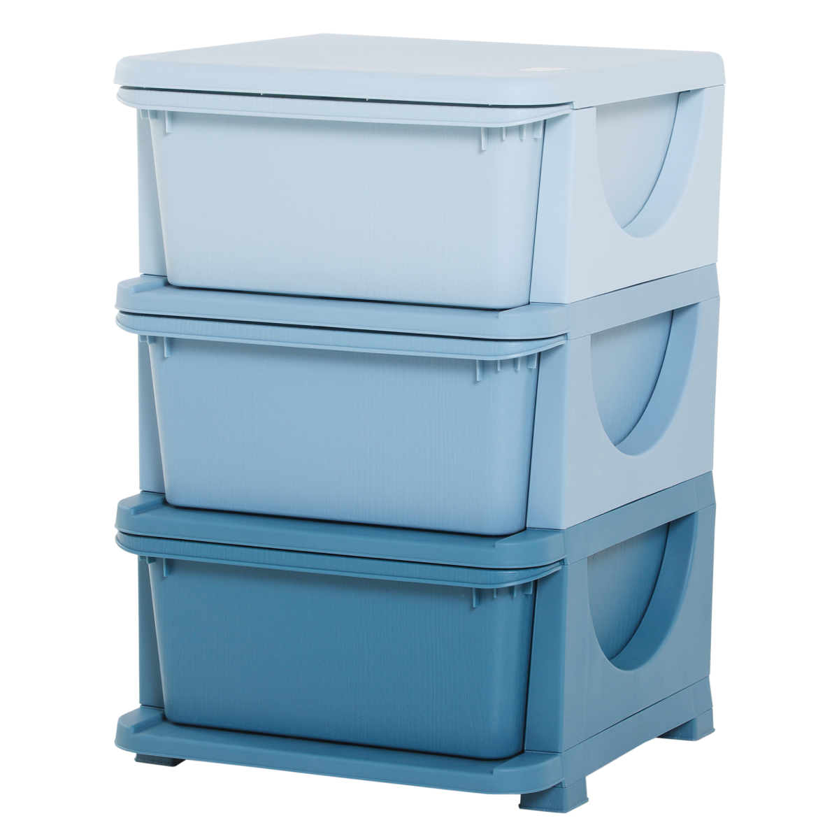 HOMCOM Kids 3-Drawer Storage Unit Vertical Plastic Dresser Tower