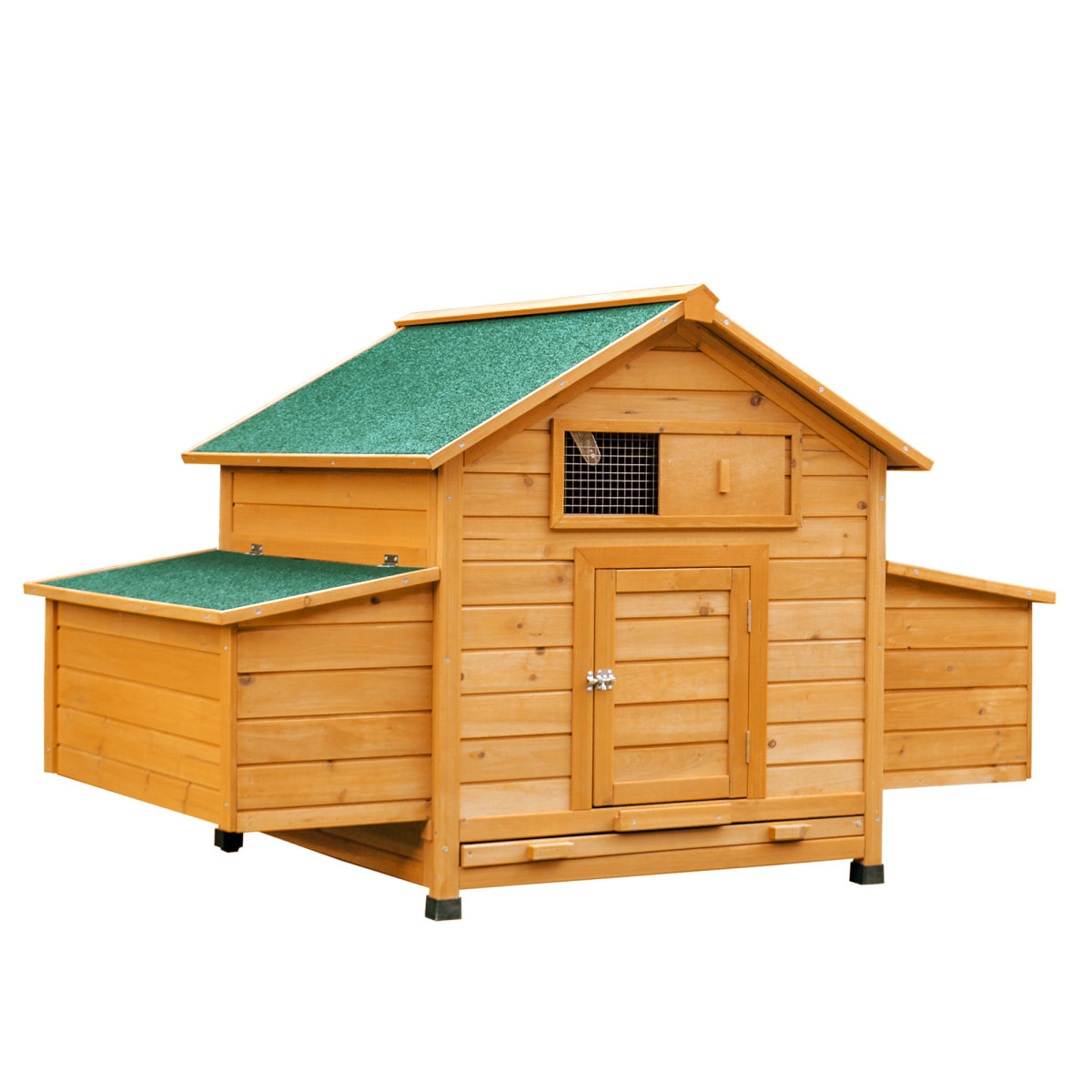 PawHut Outdoor Fir Wood Pet House with Nesting Boxes & Roof