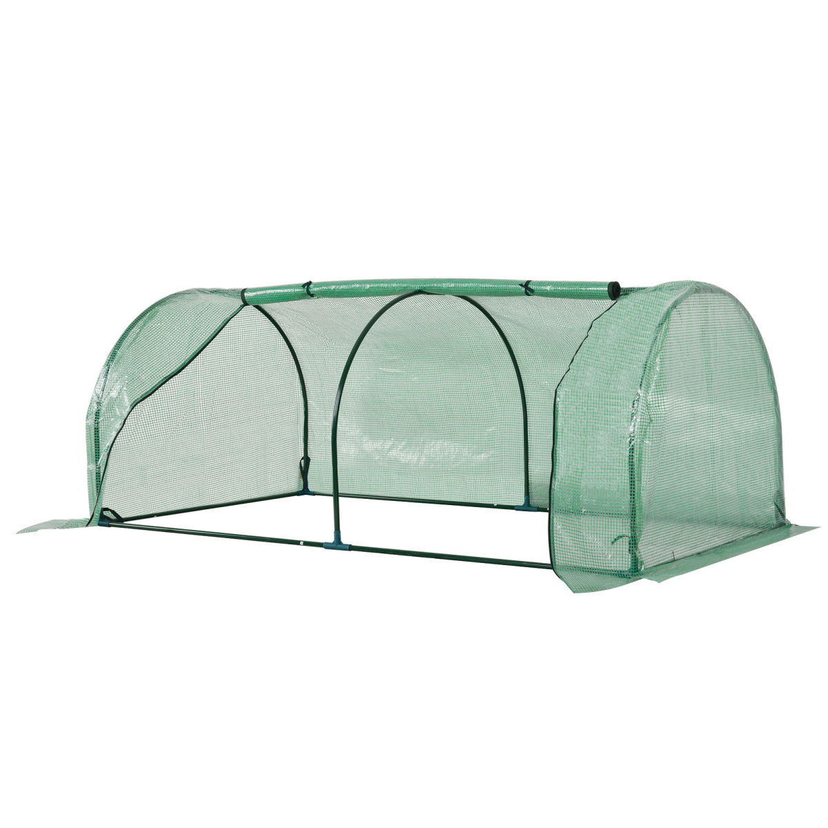 Tunnel Greenhouse with Steel Frame, Green, 200 x 100 x 80 cm
