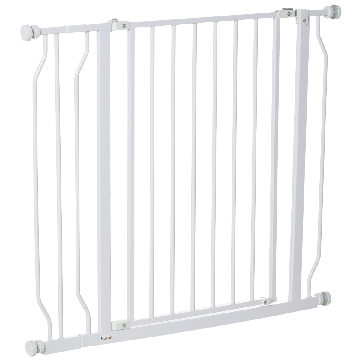 PawHut Pressure-Fit Dog Gate with Door, Adjustable 75-95 cm, White