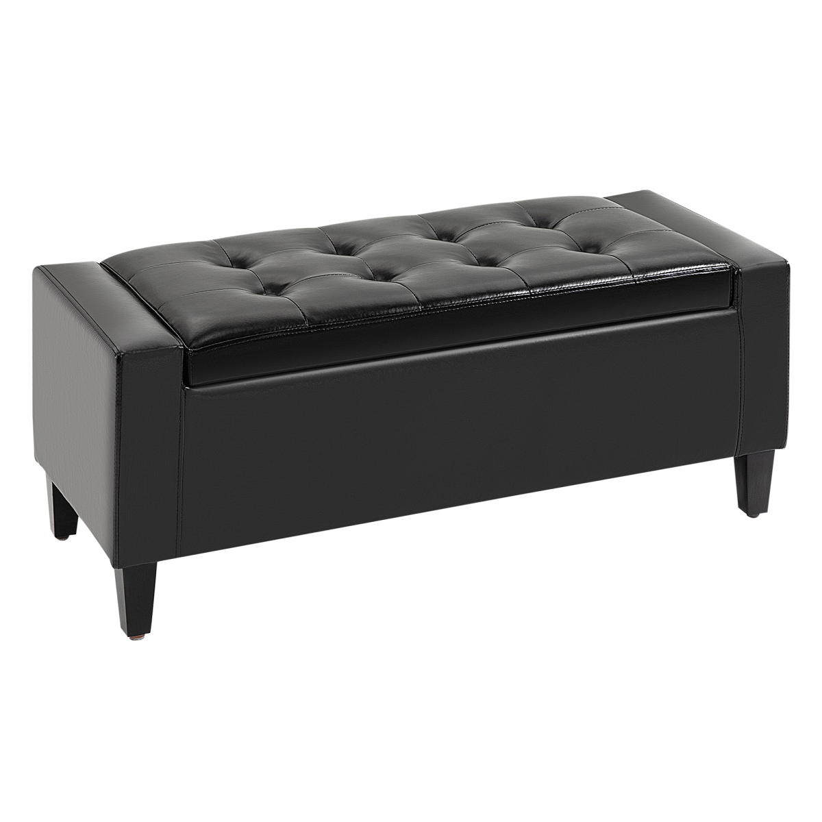 HOMCOM Faux Leather Tufted Storage Ottoman Bench with Lift-Top